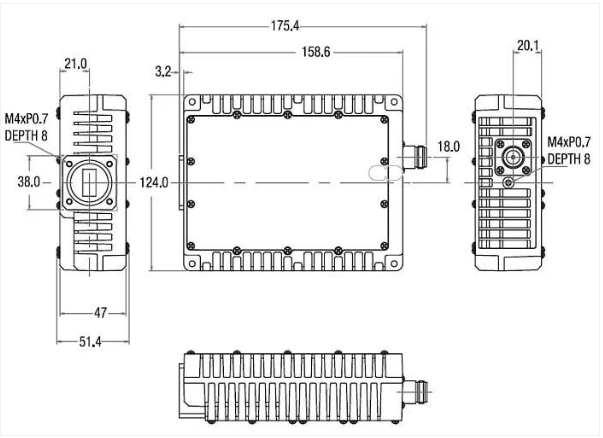 Norsat 1021XRTFH尺寸圖 Norsat 1021XRTFH尺寸圖